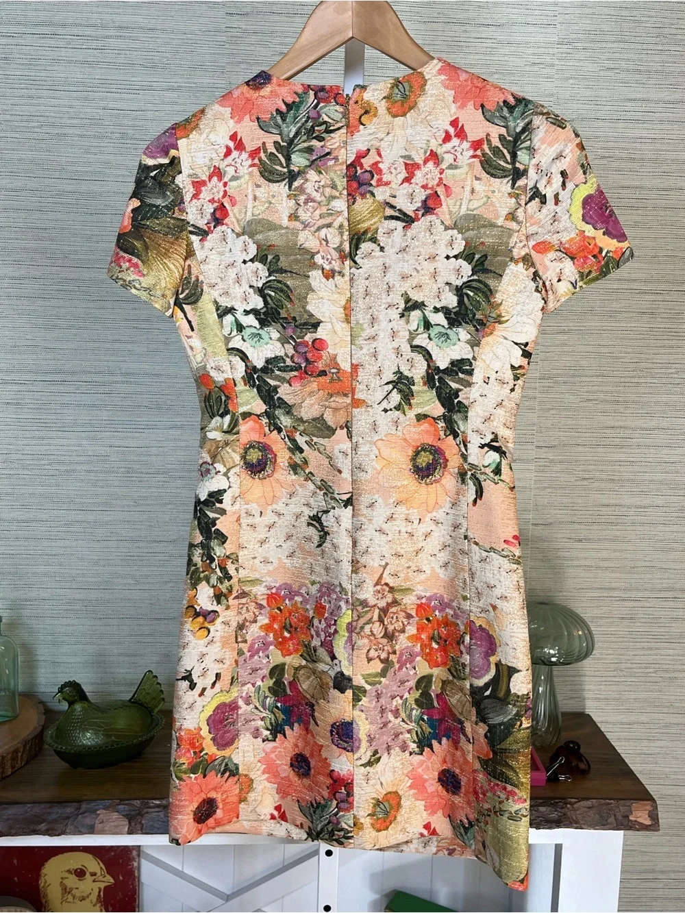 Tory Burch Garden Party Kaley Floral Mini Sheath Dress Tweed Women’s Size 0